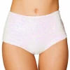 J Valentine White Iridescent Sequin Short Ravewear