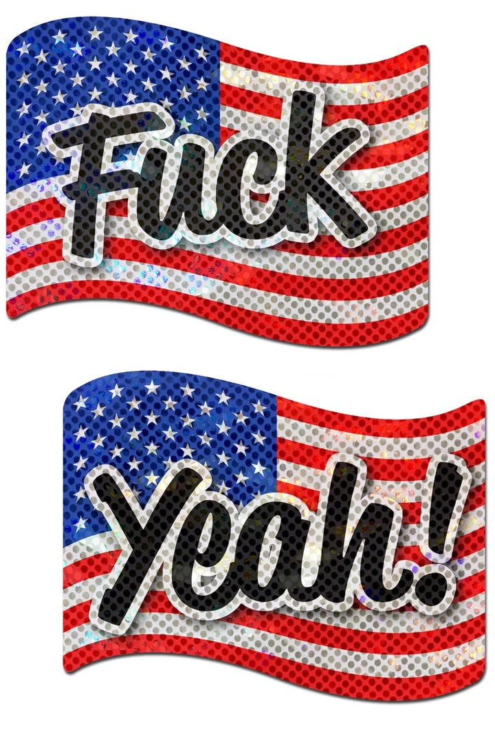 Pastease America 'Fuck Yeah!' USA Stars & Stripes Nipple Pasties 3 Pastease America 'Fuck Yeah!' USA Stars & Stripes Nipple Pasties