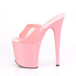 Pleaser Lingerie 8" Heel, Baby Pink (Jelly-Like) TPU/B. Pink Platform Slide 8 Pleaser Lingerie 8