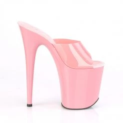 Pleaser Lingerie 8" Heel, Baby Pink (Jelly-Like) TPU/B. Pink Platform Slide 9 Pleaser Lingerie 8