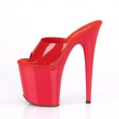Pleaser 8" Heel, Red (Jelly-Like) TPU/Red Platform Slide*