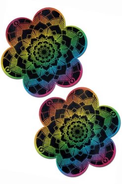 Pastease Rainbow Mandala Flower Nipple Pasties Rainbow Clothing