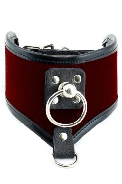 Funk Plus O Ring Burgundy Velvet Posture Collar