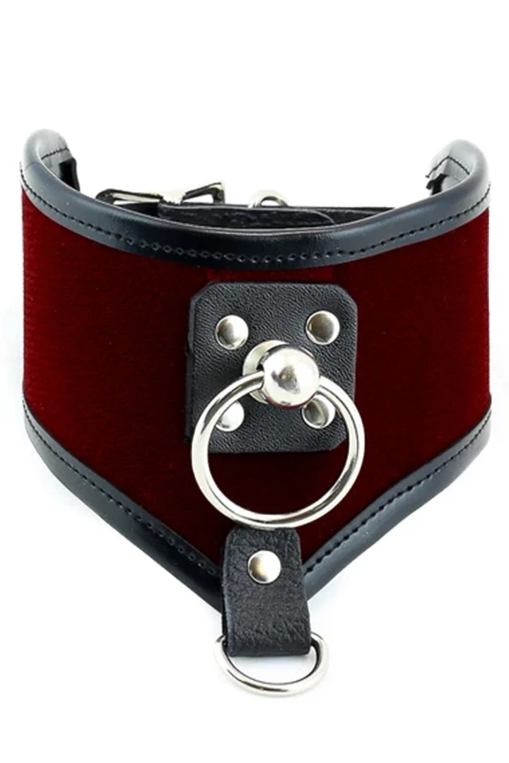 Funk Plus O Ring Burgundy Velvet Posture Collar 3 Funk Plus O Ring Burgundy Velvet Posture Collar