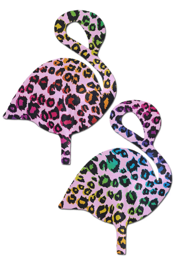 Pastease Rainbow Cheetah Flamingo Nipple Pasties 3 Pastease Rainbow Cheetah Flamingo Nipple Pasties