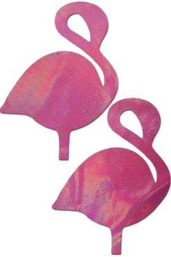Pastease Holographic Bubblegum Pink Flamingos Nipple Pasties