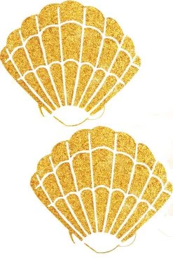 NevaNude Gold Fairy Dust Glitter Shell Nipple Pasties