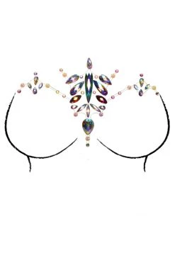 GE Apparel Calypso Aqua Rhinestone Chest Jewels