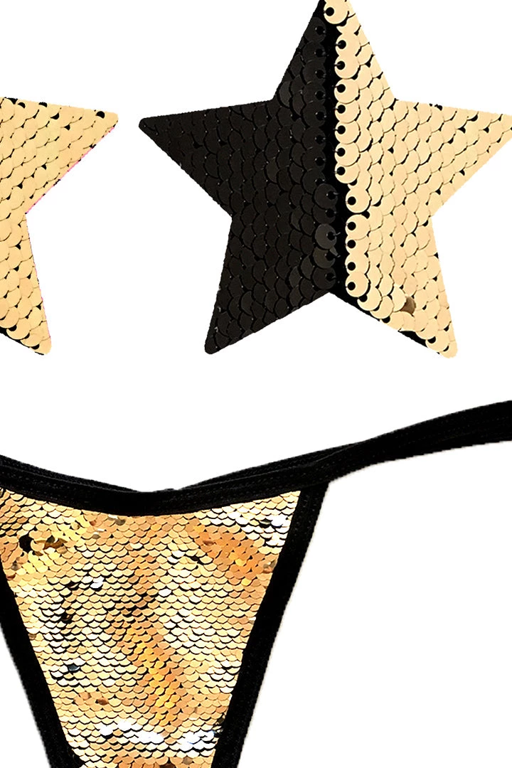 NevaNude Athena Flip Sequin Nipple Pasties & G-String Panty Lingerie 4 NevaNude Athena Flip Sequin Nipple Pasties & G-String Panty Lingerie