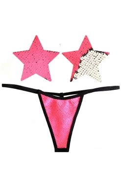 NevaNude Bitchin' Flip Sequin Nipple Pasties & G-String Panty