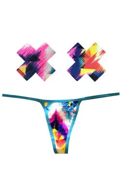 NevaNude Lingerie Block Party Nipple Pasties & G-String Panty