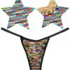 NevaNude Funfetti Flip Sequin Nipple Pasties & G-String Panty Lingerie