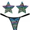 NevaNude Reflective Rainbow Giraffe Nipple Pasties & G-String Panty Lingerie
