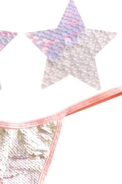 NevaNude Lingerie Princess Bride Flip Sequin Nipple Pasties & G-String Panty