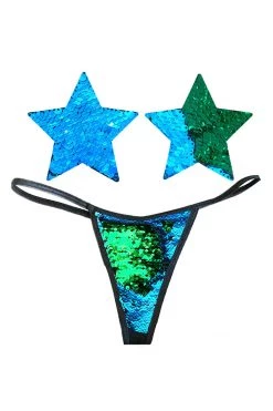 NevaNude Lingerie Seahawks Flip Sequin Nipple Pasties & G-String Panty 7 NevaNude Lingerie Seahawks Flip Sequin Nipple Pasties & G-String Panty