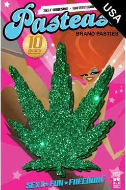 Pastease Glittering Green Pot Leaves Nipple Pasties Accessories 7 Pastease Glittering Green Pot Leaves Nipple Pasties Accessories