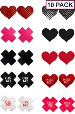 GE Apparel 10-Pack XOXO Nipple Pasties