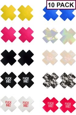 GE Apparel Accessories 10-Pack X Marks The Spot Nipple Pasties