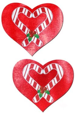 Pastease Lingerie Candy Cane Heart Nipple Pasties