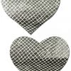 Pastease Galactic Silver Heart Nipple Pasties Accessories
