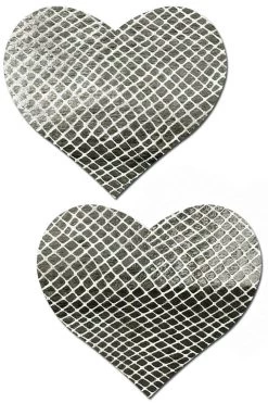 Pastease Galactic Silver Heart Nipple Pasties Accessories