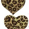 Pastease Gold Cheetah Glitter Heart Nipple Pasties Cat Costumes