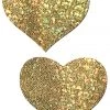 Pastease Gold Glitter Heart Nipple Pasties