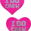 Pastease I Do Crew Pink Glitter Heart Nipple Pasties