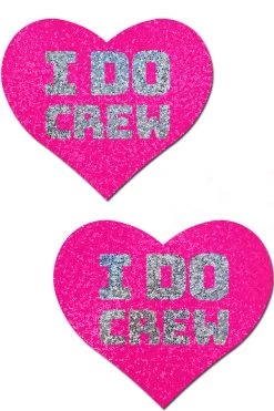 Pastease I Do Crew Pink Glitter Heart Nipple Pasties