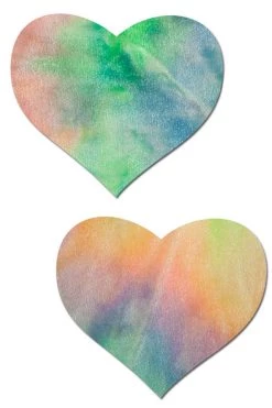 Pastease J. Valentine® Pastel Tie-Dye Rainbow Hearts Nipple Pasties