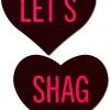 Pastease Lingerie Black Heart With Pink 'Let's Shag' Nipple Pasties