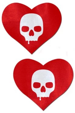Pastease Sullen Skulls Heart Nipple Pasties Accessories