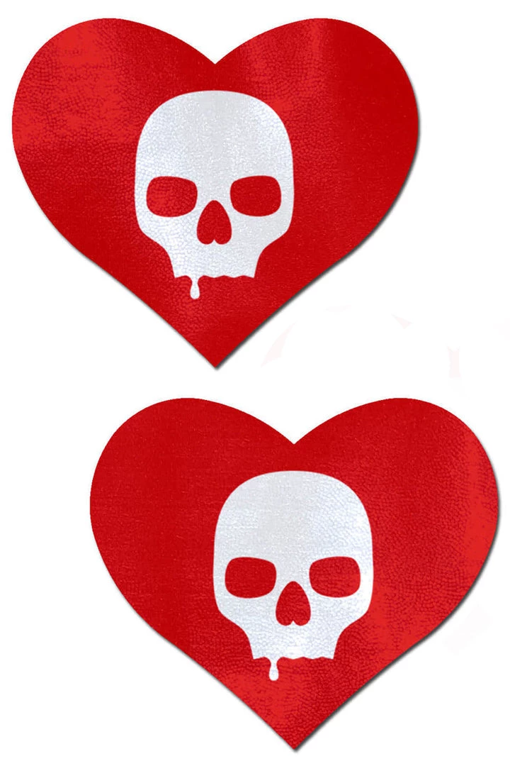 Pastease Sullen Skulls Heart Nipple Pasties Accessories 3 Pastease Sullen Skulls Heart Nipple Pasties Accessories