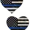 Pastease Thin Blue Line American Flag Nipple Pasties Costumes 1 Pastease Thin Blue Line American Flag Nipple Pasties Costumes