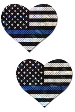 Pastease Thin Blue Line American Flag Nipple Pasties Costumes