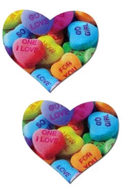 Pastease Valentine's Day Candy Hearts Nipple Pasties Lingerie