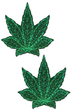 Pastease Accessories Indica Glitter Pot Leaves Nipple Pasties