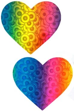 NevaNude Rainbow Clothing Kaleidoscope Eyes Rainbow Hearts Nipple Pasties