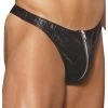 Elegant Moments Men's Zipper Leather Thong Male Thongs