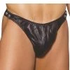 Elegant Moments Male Thongs Men's Leather Thong With Side Snaps