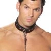 Elegant Moments Men's Leather Collar With O Ring