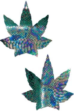 Pastease Accessories Gold Holographic Snake Print Indica Nipple Pasties