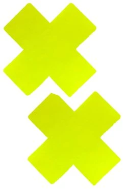 NevaNude Glow In The Dark & Neon Neon Yellow Wet Vinyl X Nipple Pasties