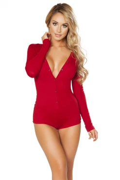 Roma Lingerie Cozy Burgundy Sweater Romper