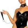 Roma Faux Leather Bondage Choker & Leash BDSM Collars