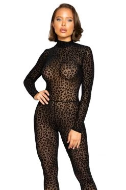 Roma Vogue Velvet Leopard Bodysuit