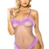 Roma Lavender Marabou Sheer Teddy