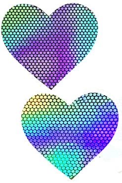 NevaNude Liquid Party Black Holographic Heart Nipple Pasties Accessories