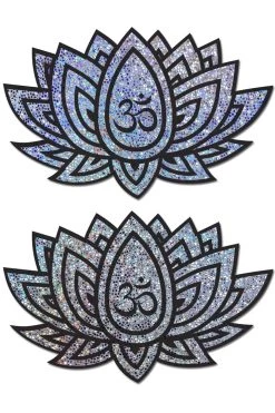 Pastease Silver Glitter Lotus Flower Nipple Pasties Accessories