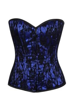 Daisy Corsets Blue Lace Front Zipper Corset* Lingerie
